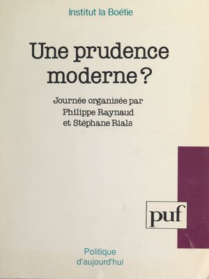 cover image of Une prudence moderne ?